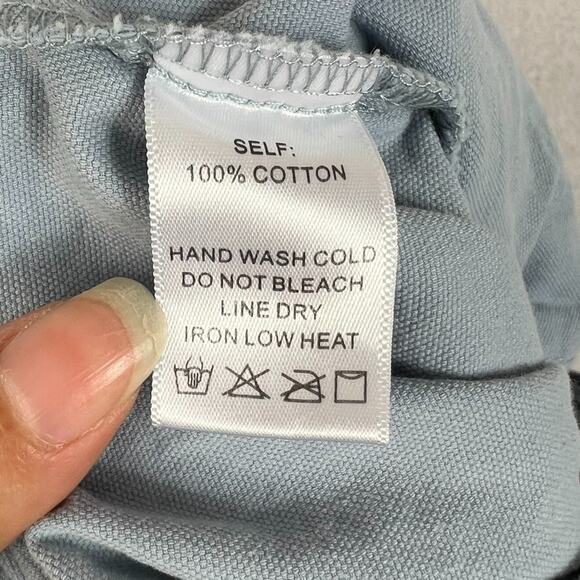 ee:some Capris Womens L Cotton Light Blue Culottes Wide Leg Elastic Waist - Picture 4 of 9